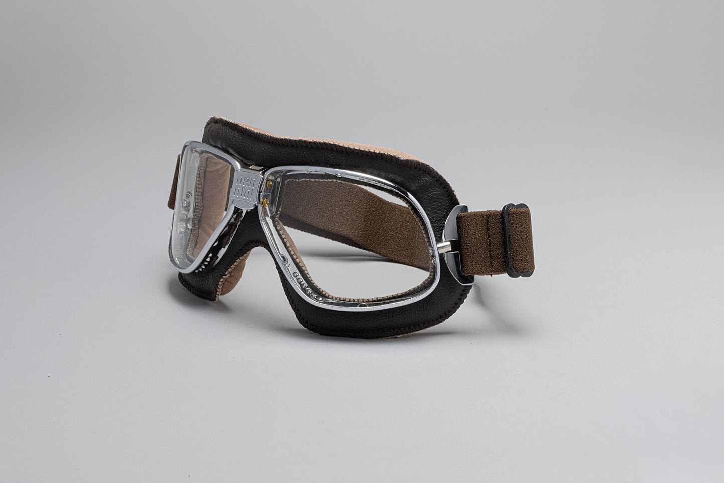 Cruiser Padded Leather Motorcycle Goggles