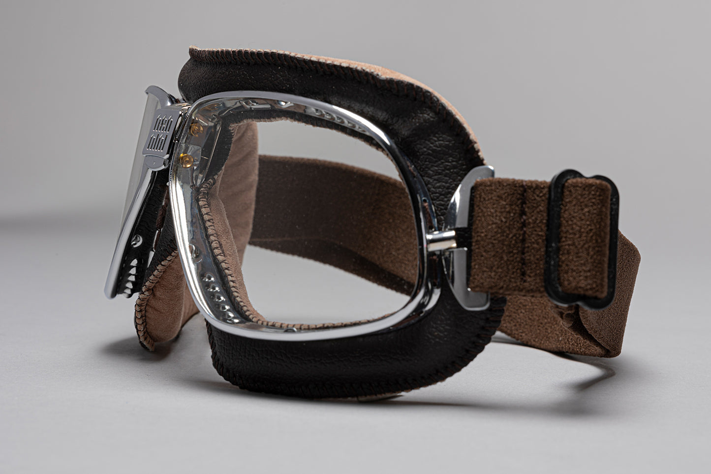 Cruiser Padded Leather Motorcycle Goggles