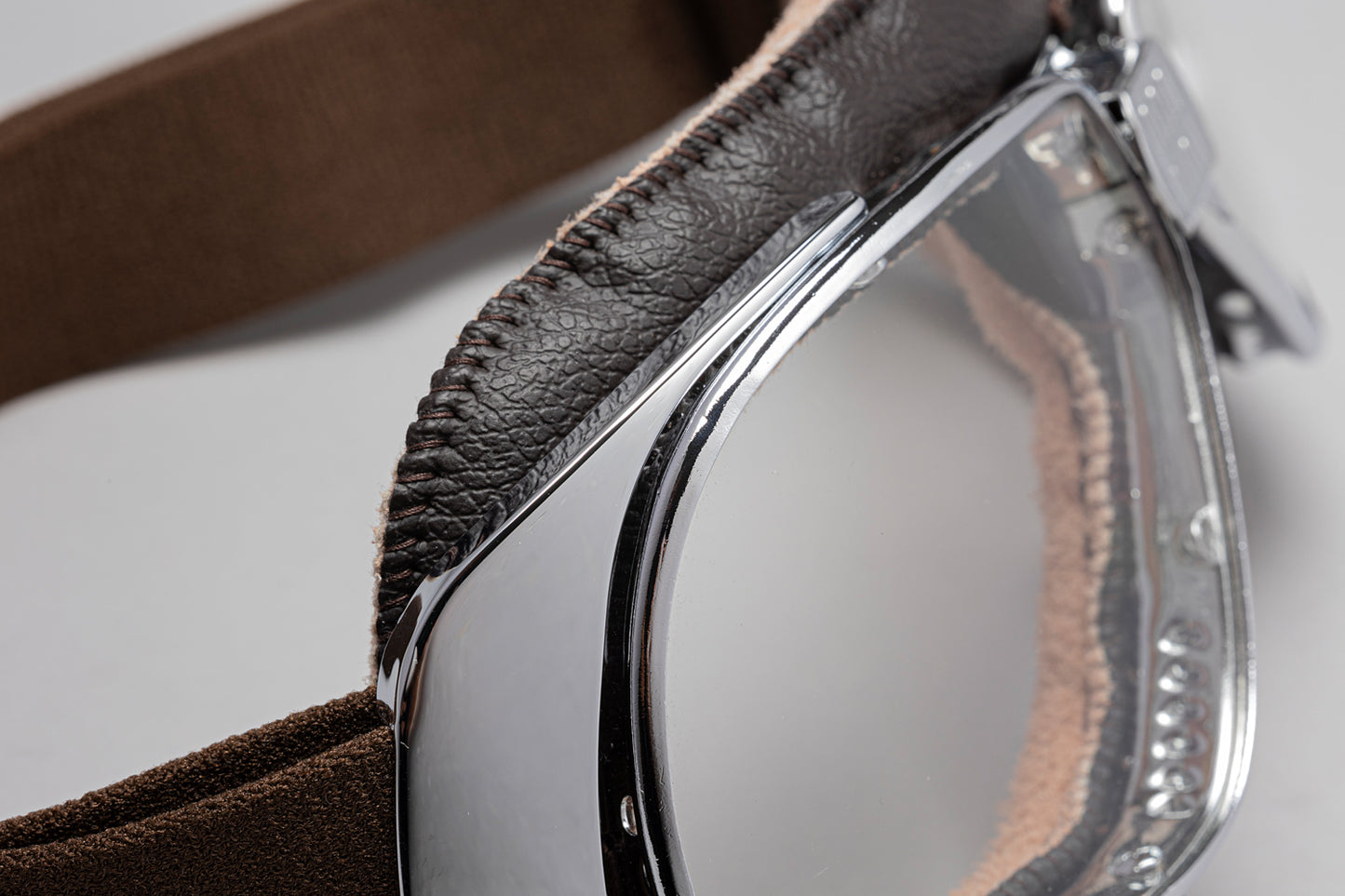 Rider Padded Leather Motorcycle Goggles
