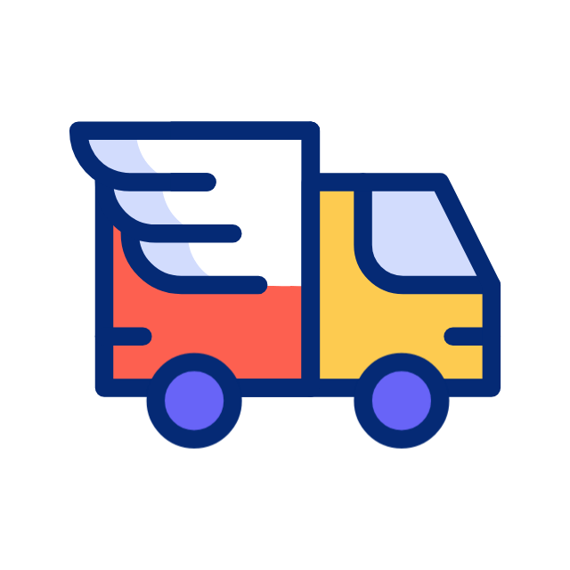 Bouncing animated fast delivery truck icon