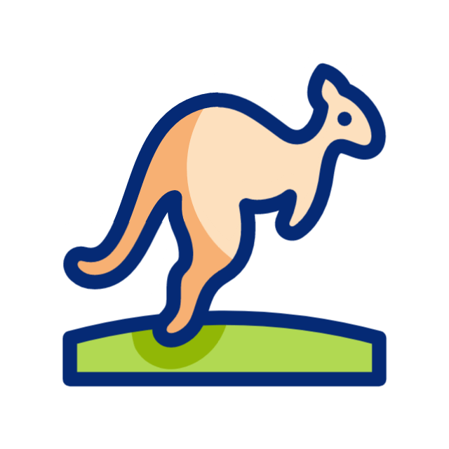 Bouncing animated kangaroo icon